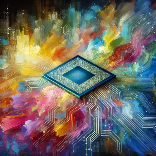 Chip in vielen bunten Farben