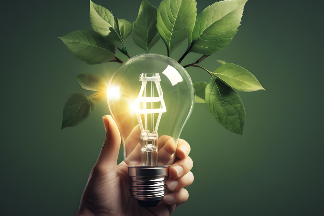Energy saving lamps and Electric energy saving concept. AI generated