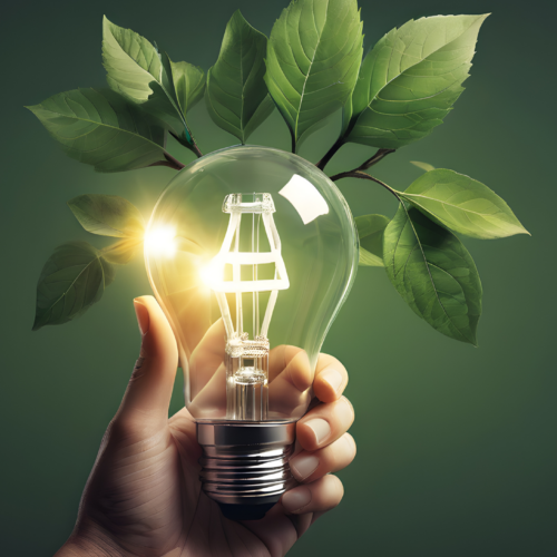 Energy saving lamps and Electric energy saving concept. AI generated